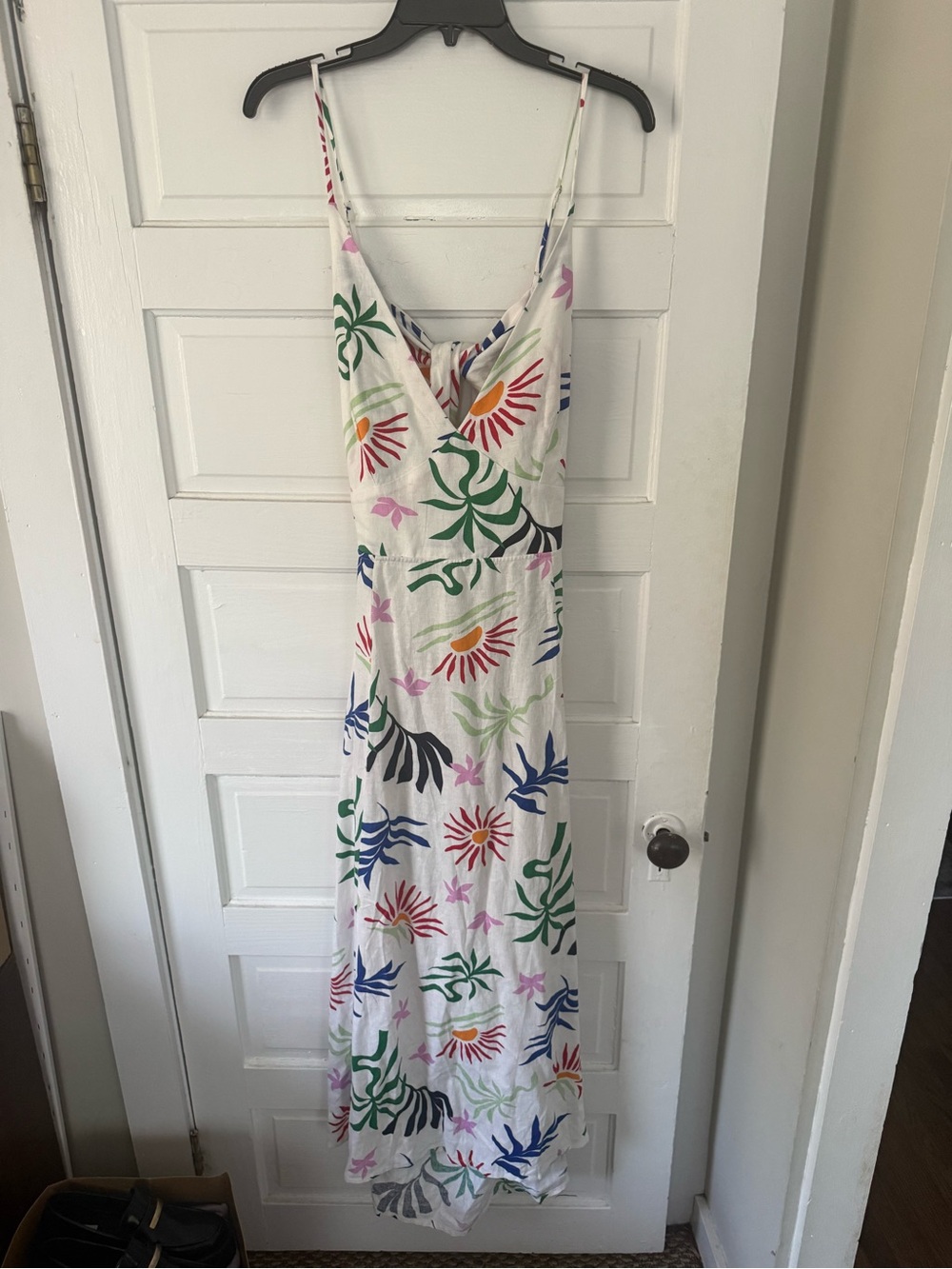 LOFT White Maxi Dress with Multicolor Floral Print